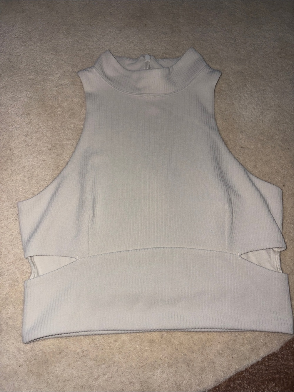 lululemon athletica White Sleeveless Mock Neck Crop Tank